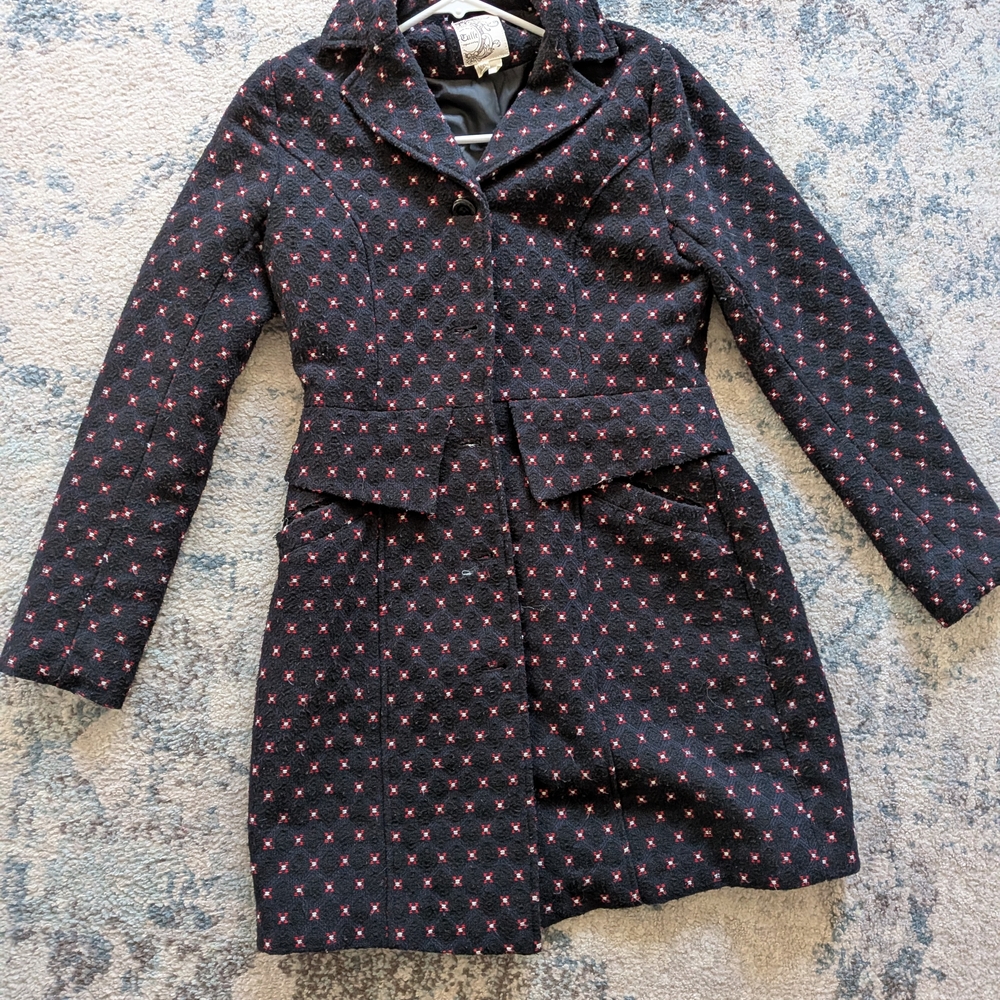 Anthropology Tulle coat with flowers Pattern for women XS